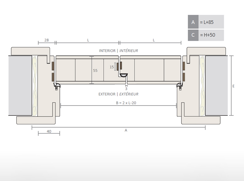 Aro porta batente corta-fogo CF | EI (2 Folhas)