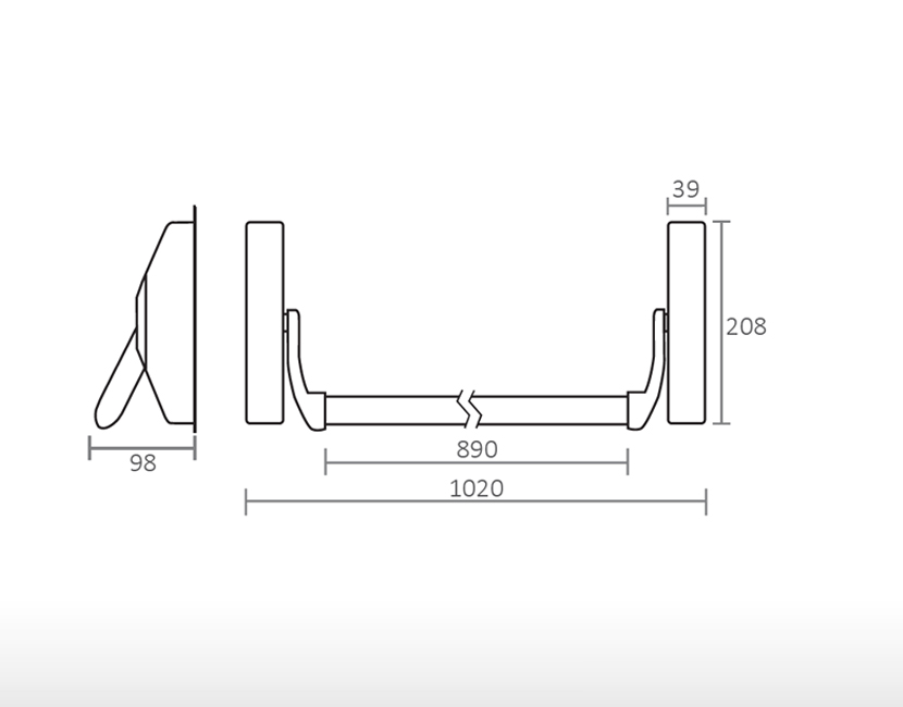 Barra anti-pânico 2 Folhas |  FAST PUSH